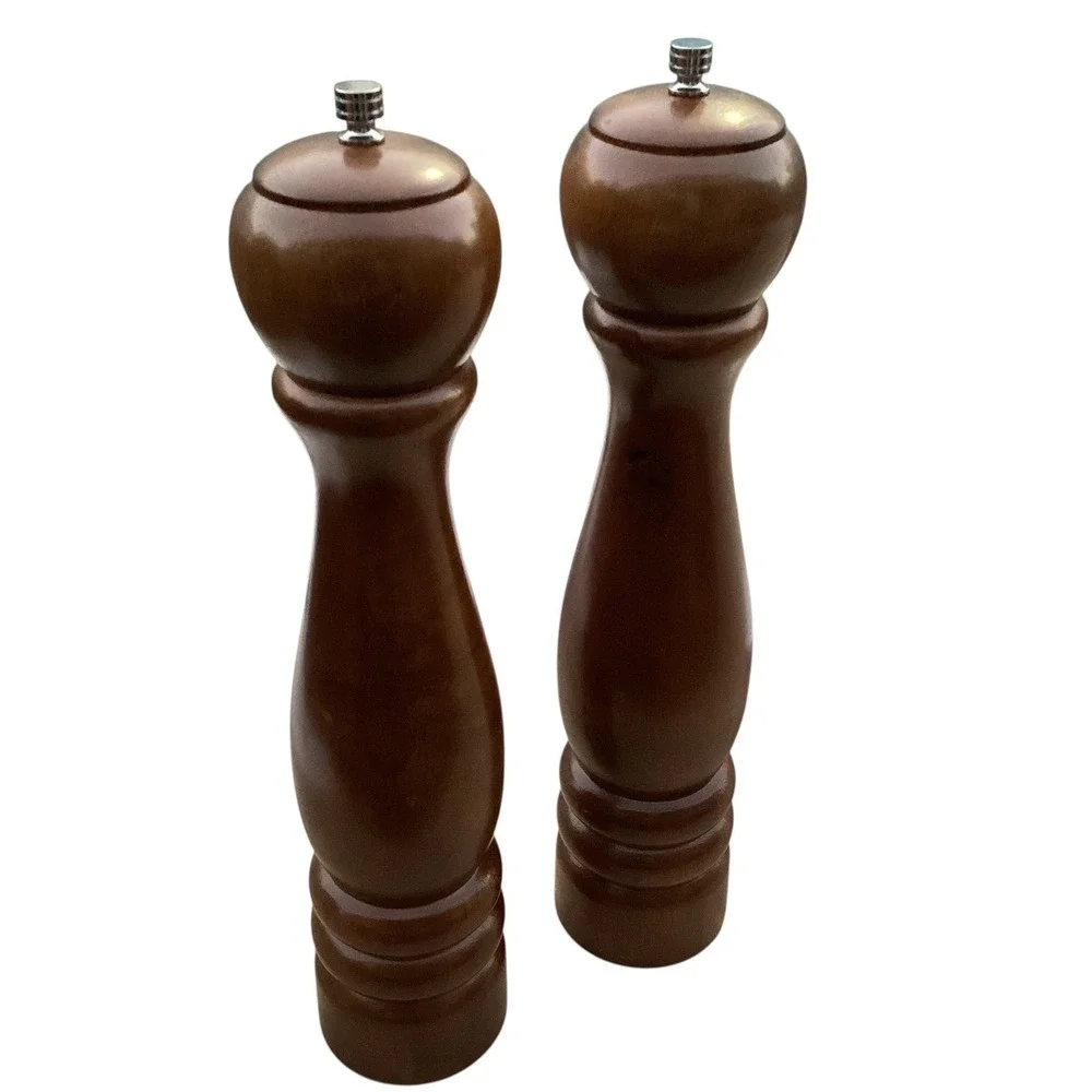AD Craft Wood Pepper Mill Grinder Set Of 2 Kitchen Table Decor 12 Inch